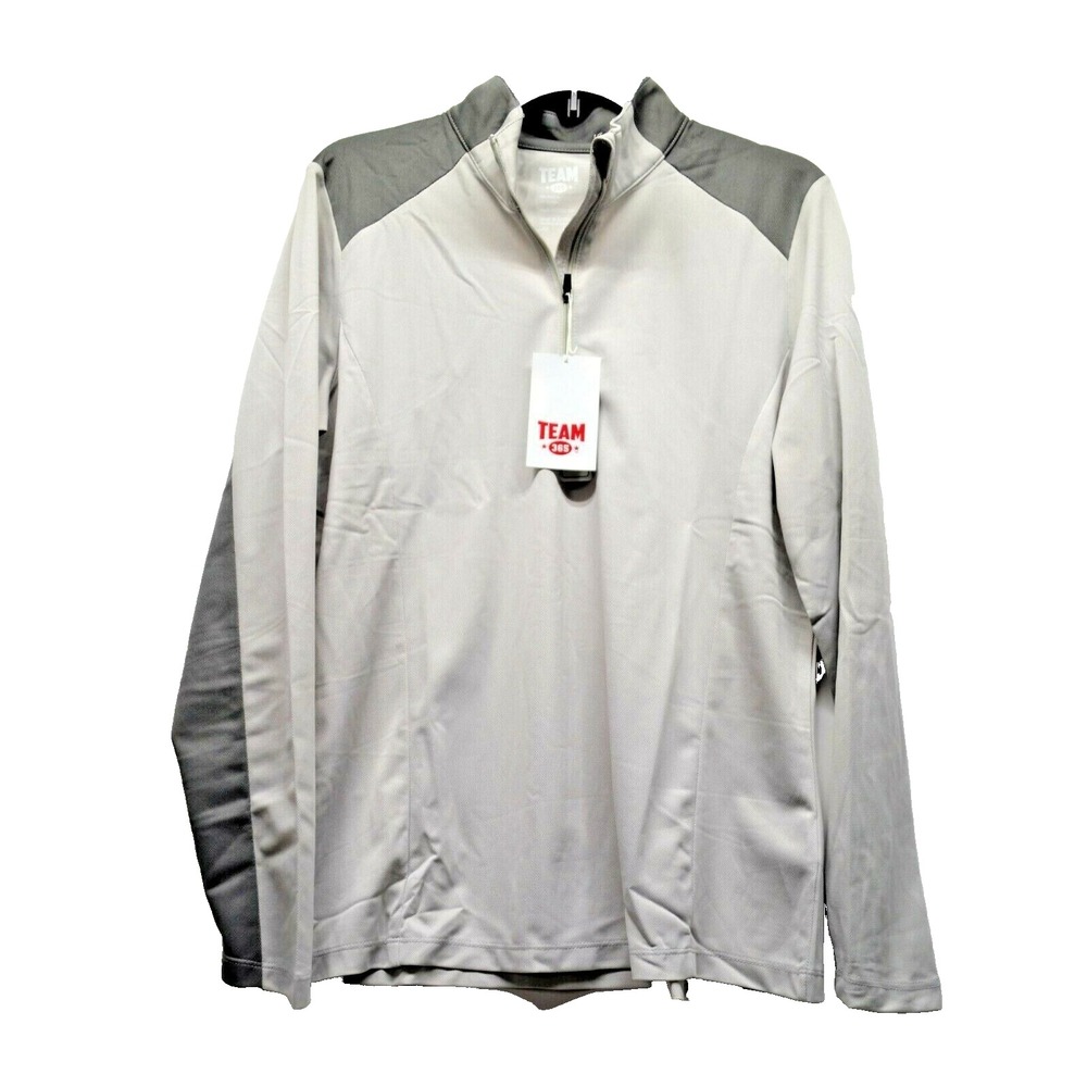 Team 365 Ladies Large Silver 1/2 Zip Pullover Activewear Jacket NEW (F4)